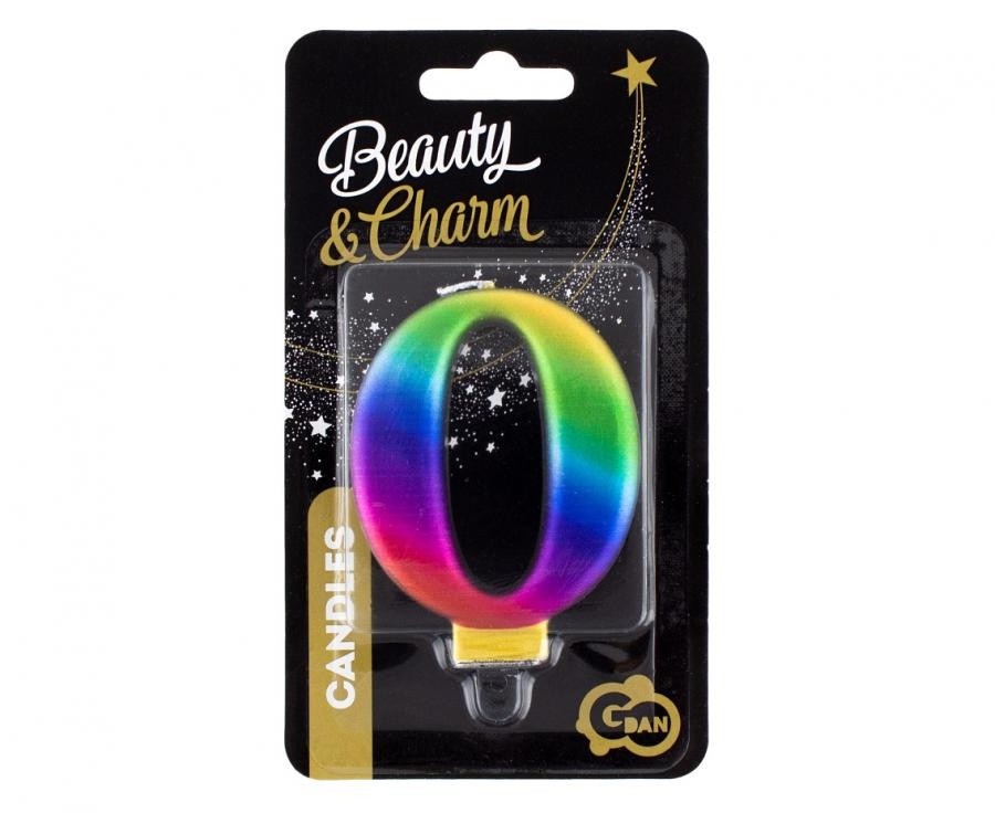 Świeczka cyferka 0, Galaxy 8cm GoDan